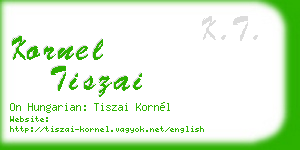 kornel tiszai business card