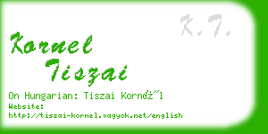 kornel tiszai business card